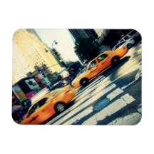 Tilted Taxis NYC Vinyl Magnet