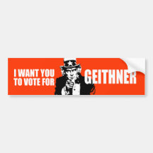 TIM GEITHNER Election Gear Bumper Stickers