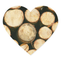 Timber lumber balk beam short heart sticker