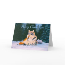 Timber Wolf Christmas Blank Card by bmthour Timber Wolf Christmas Blank Card