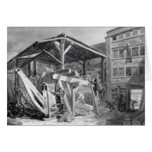 Timber Yard, Finsbury, 1825 Card