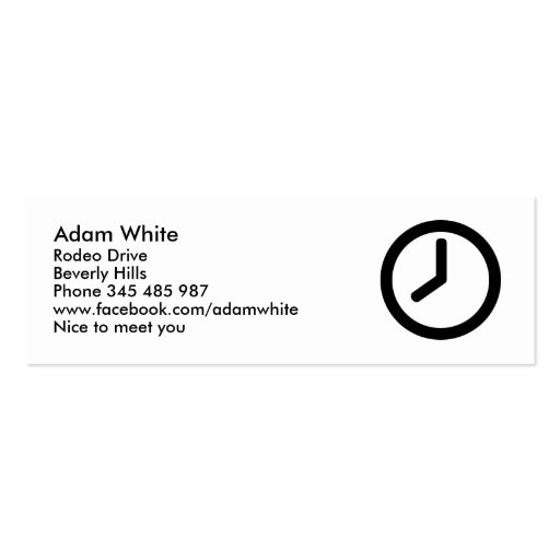 Time clock business cards (front side)
