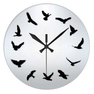 Time Flies Minimalist Novelty Bird Wall Clock