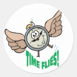 Time Flies Round Sticker