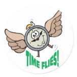 Time Flies Round Sticker
