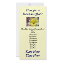 Time for a Bar-B-QUE! Invitations Spring Flowers Personalized Photo Card