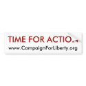 Time For Action bumper sticker! bumper stickers