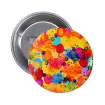 TIME FOR BUBBLY 2 - Fun Fiery Orange Red Whimsical Pinback Buttons