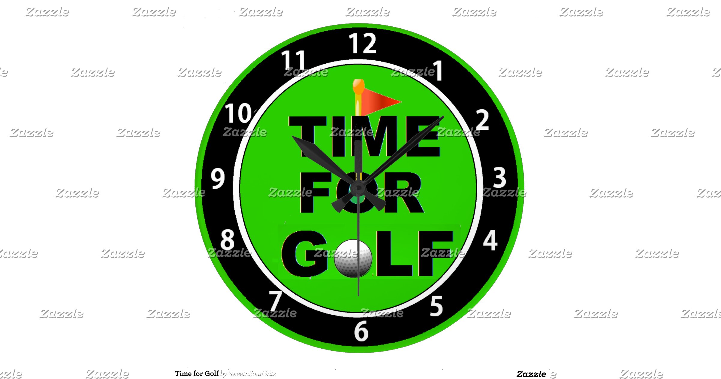 Time for Golf Clock Zazzle