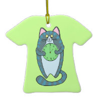Time Is Money Cat Christmas Tree Ornament