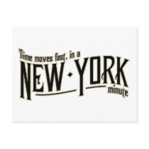 TIme moves fast in a New York minute postcards