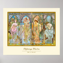 Time of the Day, Alphonse Mucha Poster
