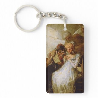 Time of the Old Women Francisco José de Goya Rectangular Acrylic Key Chain