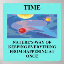time physics joke posters