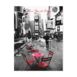 Time Square Black White Red postcards