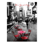 Time Square Black White Red Postcard