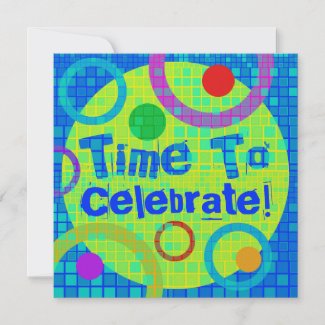 Time To Celebrate Party Invitation Multicolor invitation