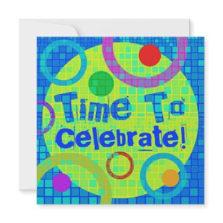 Time To Celebrate Party Invitation Multicolor invitation