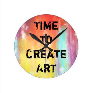 Time To Create Art Round Wallclock