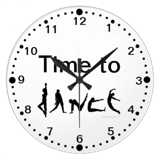 Time to Dance Dancers Silhouettes Wall Clock