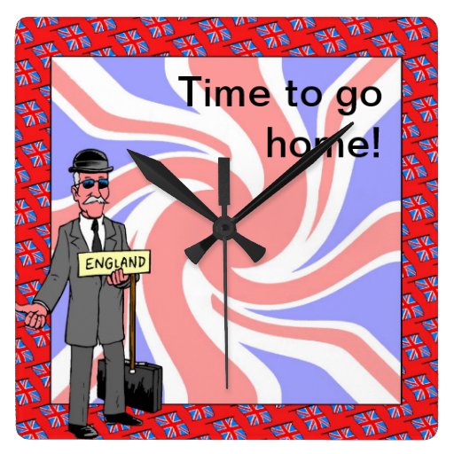 Time to go home square wallclocks