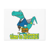 time to retire old working dinosaur postcard