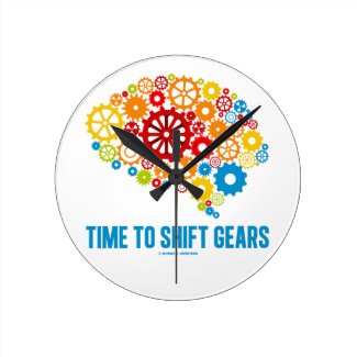 Time To Shift Gears (Gears Brain) Wall Clocks
