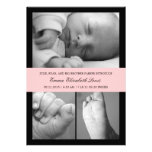 Timeless Band Birth Announcement - Pink invitations