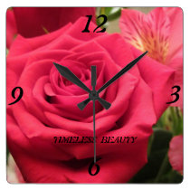 Timeless Beauty Rose Wall Clock wall clocks