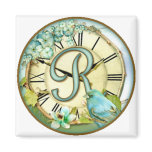 timeless bluebird whimsy initial letter R Refrigerator Magnet