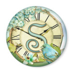 timeless bluebird whimsy initial letter S Refrigerator Magnet