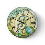 timeless bluebird whimsy initial letter T Pins