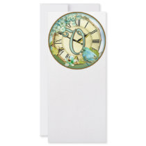 timeless bluebird whimsy initial letter V Rack Cards