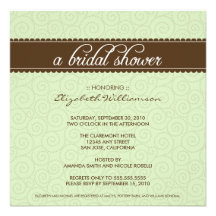 Timeless Bridal Shower Invite (sage/chocolate)
