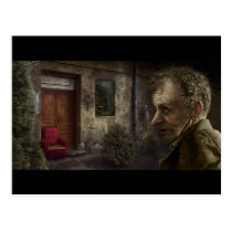 man, people, portrait, doors, home, house, dirt, houk, art, artwork, illustration, digital art, digital realism, surreal, surreal art, fantasy, fairytales, gifts, gift, eerie, gothic, adorable, mystic, mood, mysterious, excellent, fabulous, cool, unique, awesome, amazing, wonderful, inspiring, atmospheric, landscape, postcard, postcards, cool postcards, bestseller, best selling, Postcard with custom graphic design