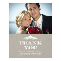 Timeless Sentiment Wedding Thank You - Linen Custom Announcement