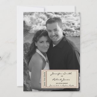 Timeless Ticket Save the Date card invitation