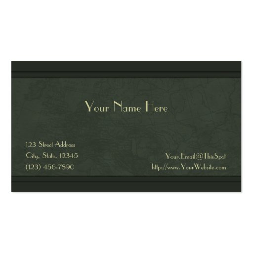 Timepiece Green  Business Card (back side)