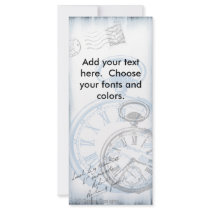 Timepiece Time Pocketwatch Rack Card rack cards by lapapeteriedeParis Timepiece Time Pocketwatch Rack Card rack cards