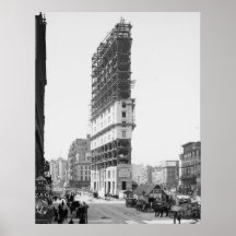 Times Building Under Construction, New York: 1904 Print