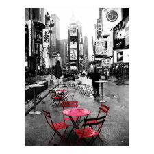 Times Square Black White & Red print