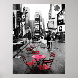 Times Square Black White & Red print