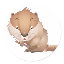 Timid Beaver stickers by Wildlifeshoppe Timid Beaver stickers