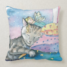 Timmy's Fairy Tabby Cat Kids Pillow