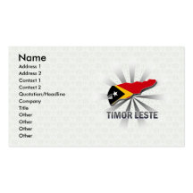 Timor Leste Flag Map 2.0 Business Card Template