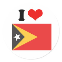 Timor-leste Flag Round Sticker