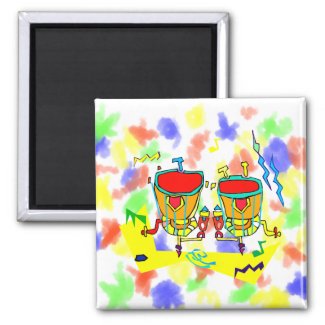 Timpani drums in abstract colours, typmani drum magnet