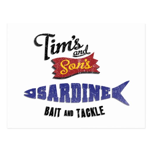 Tim's and Son's Sardine, Bait and Tackle Shop Postcard Zazzle