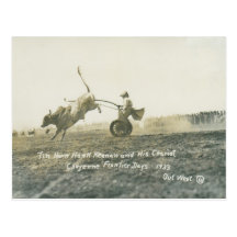 Tin Horn Hank Keenan and his chariot. Postcards
