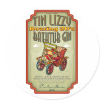 Tin Lizzy Bathtub Gin Round Stickers